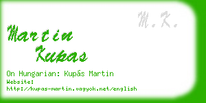 martin kupas business card